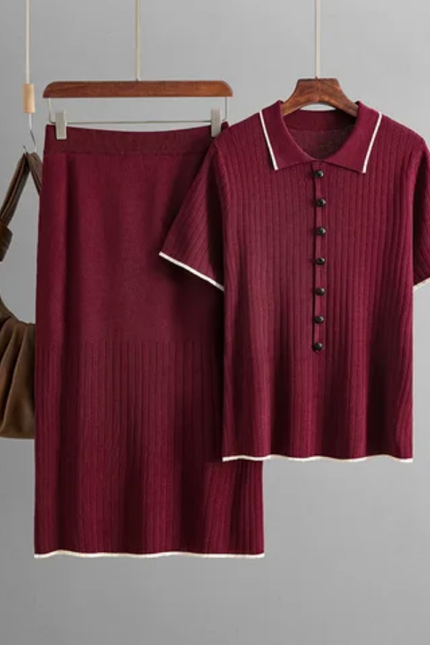 Women's Knitted Skirt Set – Spring/Summer