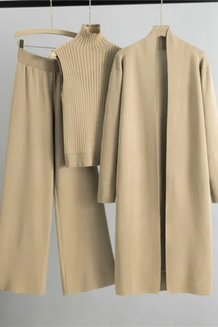 Autumn Knitted Three-Piece Set
