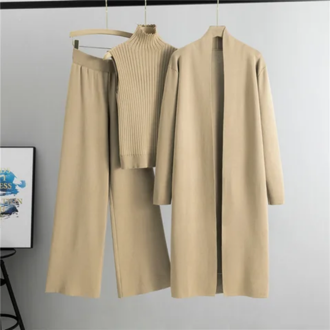 Autumn Knitted Three-Piece Set
