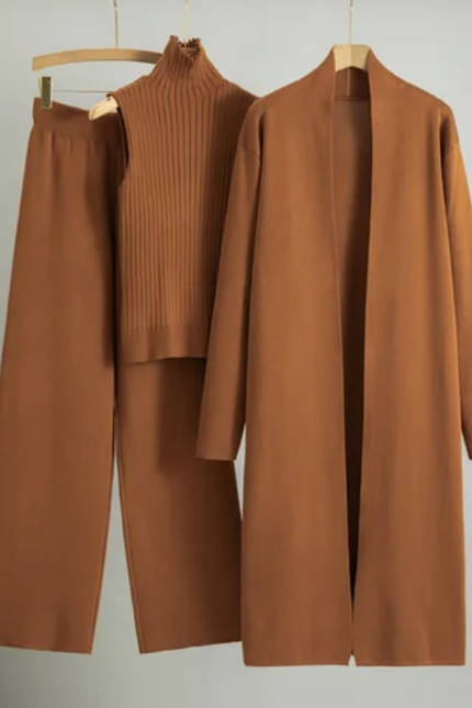Autumn Knitted Three-Piece Set