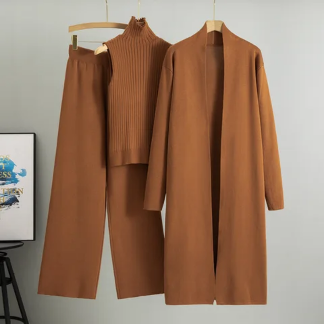 Autumn Knitted Three-Piece Set