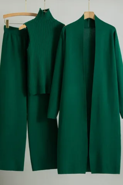 Autumn Knitted Three-Piece Set