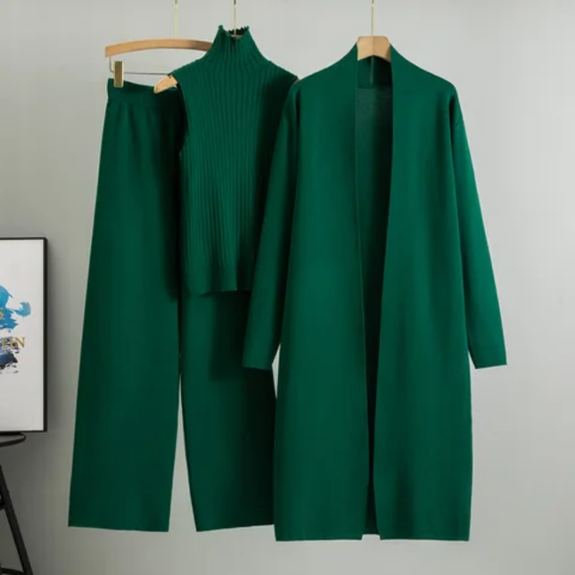 Autumn Knitted Three-Piece Set