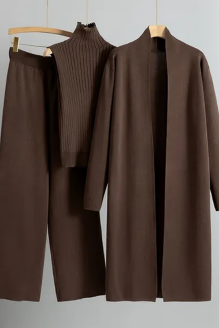 Autumn Knitted Three-Piece Set