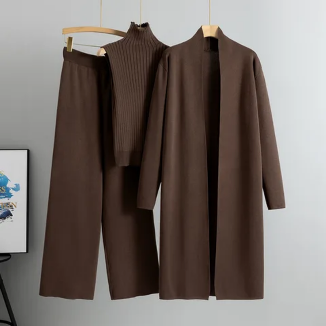 Autumn Knitted Three-Piece Set