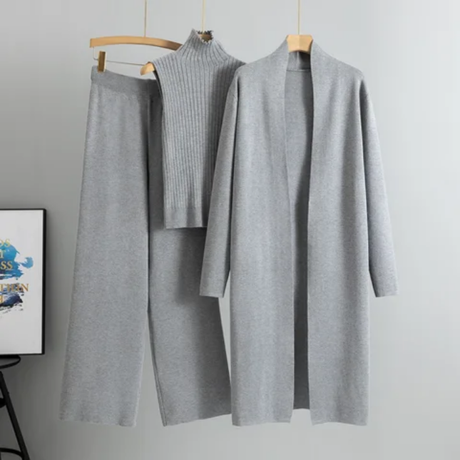 Autumn Knitted Three-Piece Set