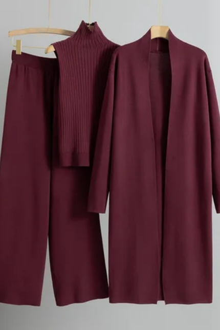 Autumn Knitted Three-Piece Set