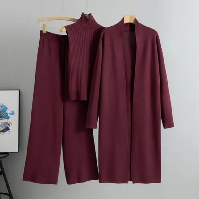 Autumn Knitted Three-Piece Set