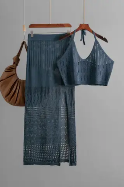 Summer Chic: Women's Vest & Skirt Two-Piece Set
