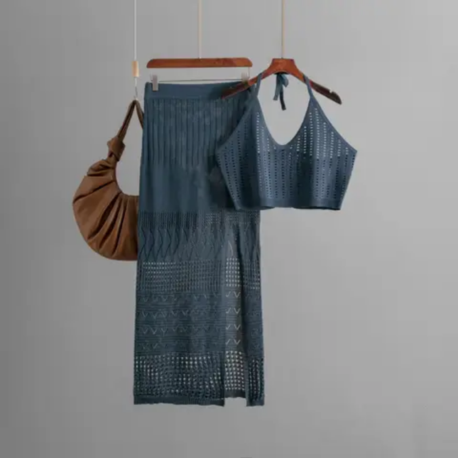 Summer Chic: Women's Vest & Skirt Two-Piece Set