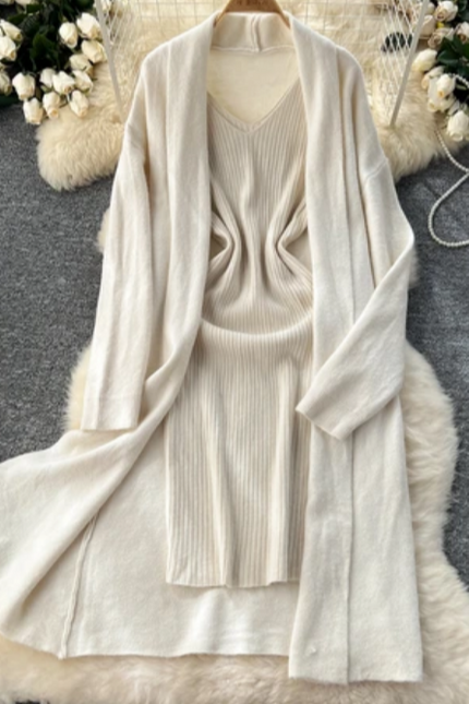 Elegant Two-Piece Sweater Dress Set