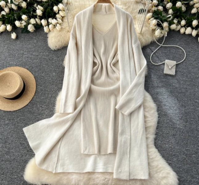 Elegant Two-Piece Sweater Dress Set