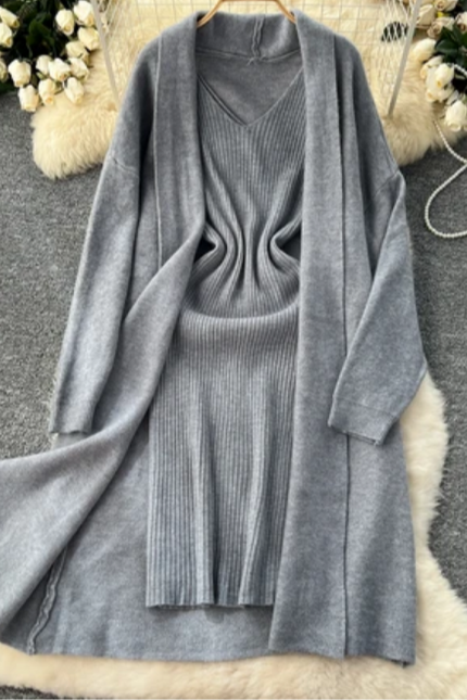 Elegant Two-Piece Sweater Dress Set