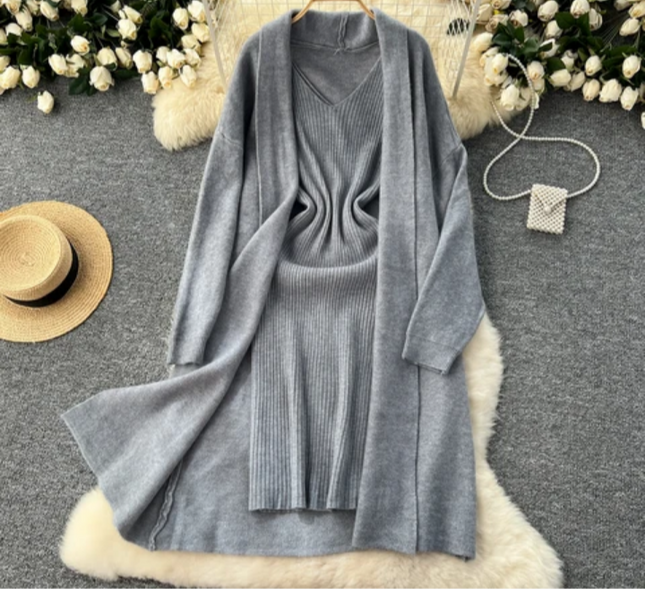 Elegant Two-Piece Sweater Dress Set