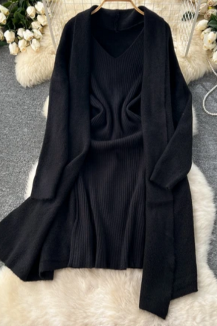 Elegant Two-Piece Sweater Dress Set