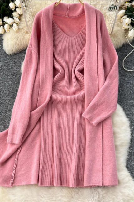 Elegant Two-Piece Sweater Dress Set