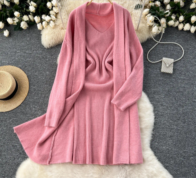 Elegant Two-Piece Sweater Dress Set