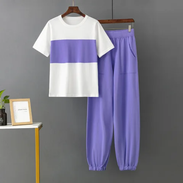 Summer Plus-Size Casual Two-Piece Suit