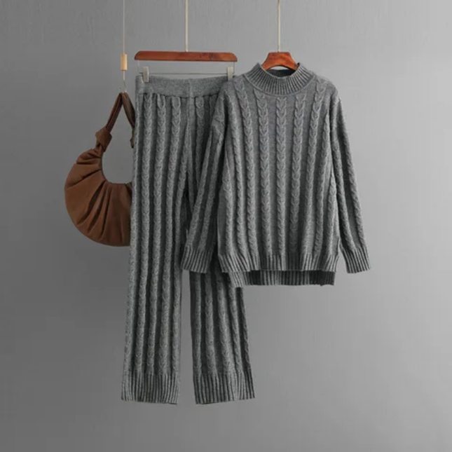 Women's Knit Turtleneck & Wide-Leg Set
