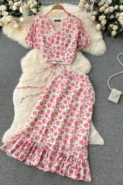 Elegant Polka Dot Co-Ord Skirt Set