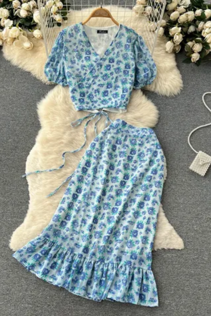 Elegant Polka Dot Co-Ord Skirt Set