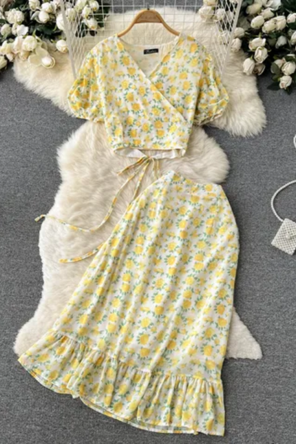 Elegant Polka Dot Co-Ord Skirt Set