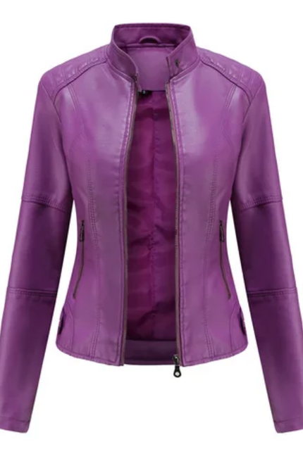 Spring Autumn Thin Leather Jacket – Women