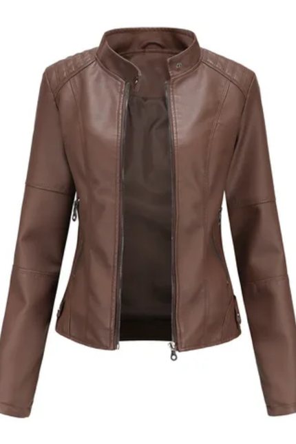 Spring Autumn Thin Leather Jacket – Women