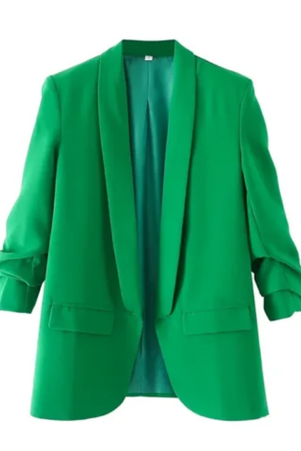 Women's Candy Color Open Stitch Blazer – 12 Color Options
