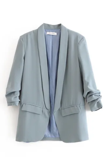 Women's Candy Color Open Stitch Blazer – 12 Color Options