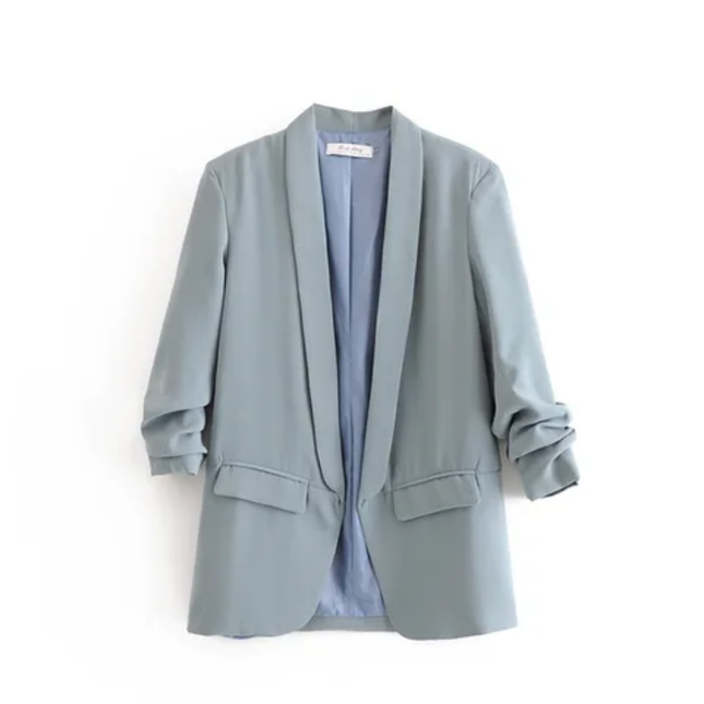 Women's Candy Color Open Stitch Blazer – 12 Color Options