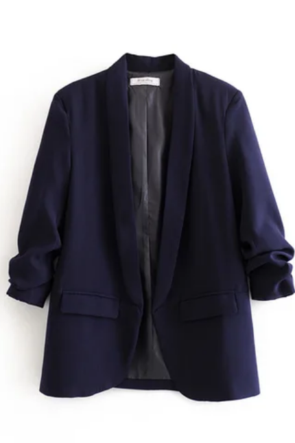 Women's Candy Color Open Stitch Blazer – 12 Color Options
