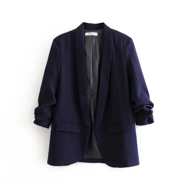 Women's Candy Color Open Stitch Blazer – 12 Color Options