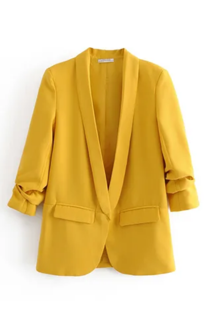 Women's Candy Color Open Stitch Blazer – 12 Color Options