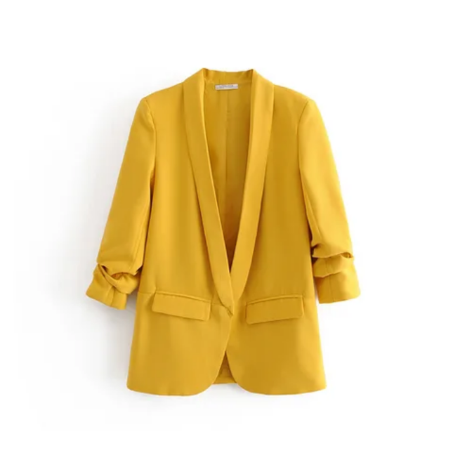 Women's Candy Color Open Stitch Blazer – 12 Color Options