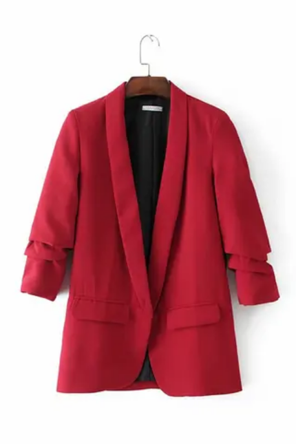 Women's Candy Color Open Stitch Blazer – 12 Color Options