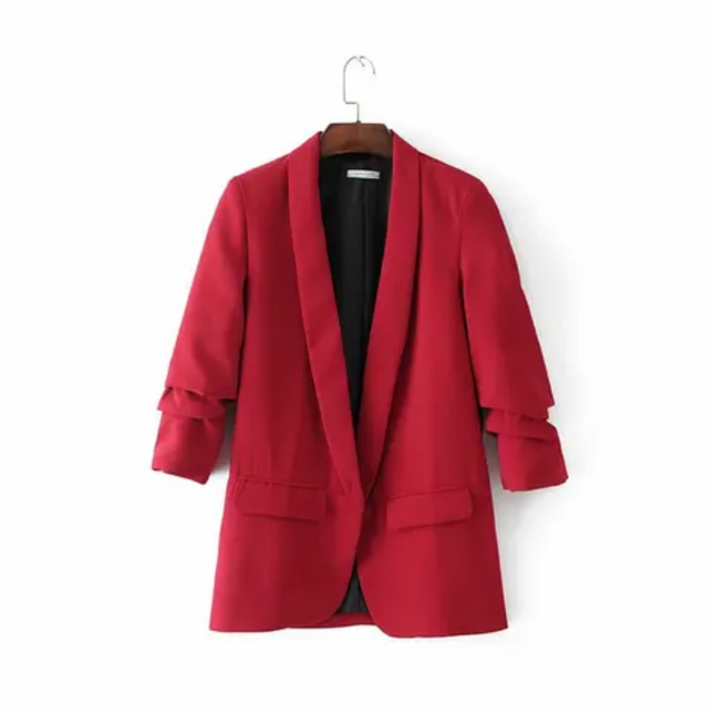 Women's Candy Color Open Stitch Blazer – 12 Color Options