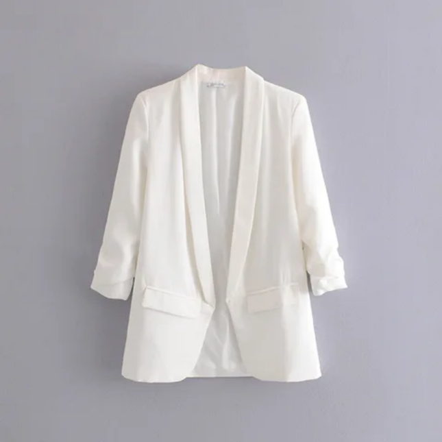 Women's Candy Color Open Stitch Blazer – 12 Color Options