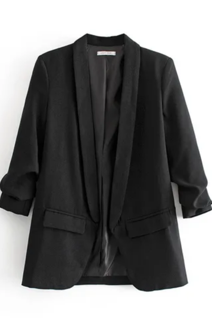 Women's Candy Color Open Stitch Blazer – 12 Color Options