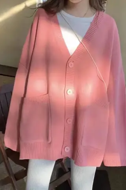 Women's V-Neck Solid Color Blouse
