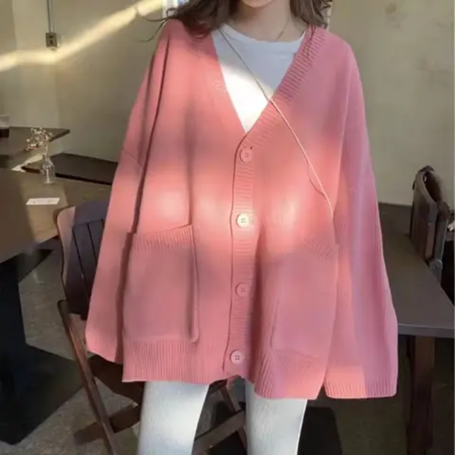 Women's V-Neck Solid Color Blouse