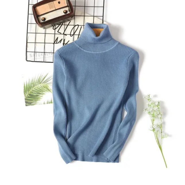 Slim Fit Turtleneck Sweater – Solid Knit Pullover