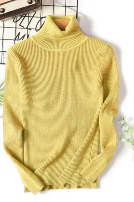 Slim Fit Turtleneck Sweater – Solid Knit Pullover