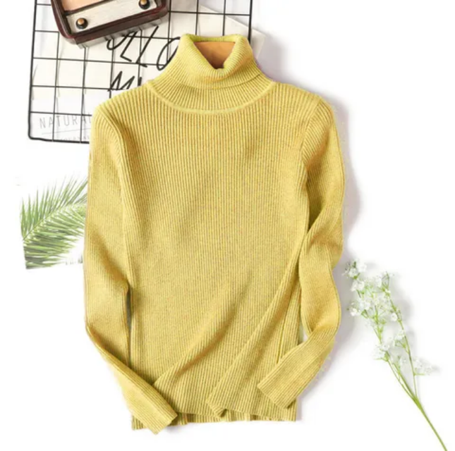 Slim Fit Turtleneck Sweater – Solid Knit Pullover