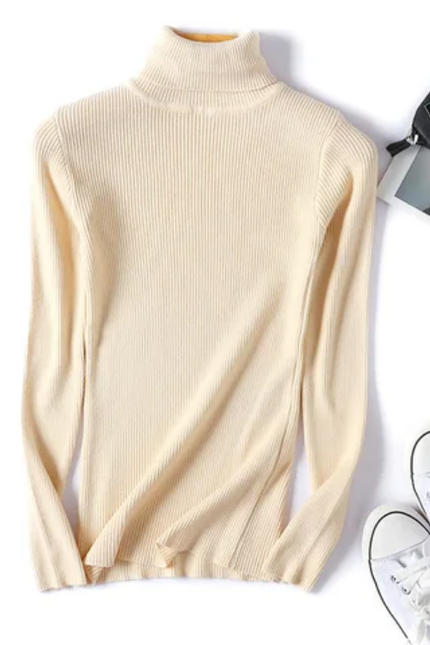 Slim Fit Turtleneck Sweater – Solid Knit Pullover