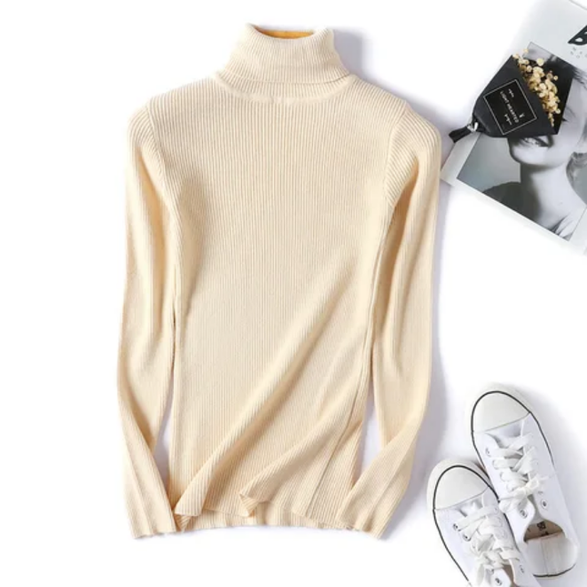 Slim Fit Turtleneck Sweater – Solid Knit Pullover