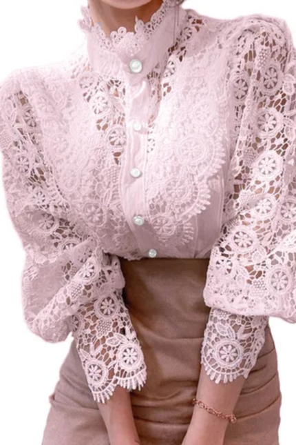 Hot Sale Women’s Lace Floral Blouse Top