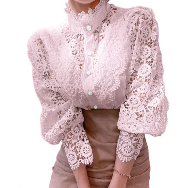 Hot Sale Women’s Lace Floral Blouse Top