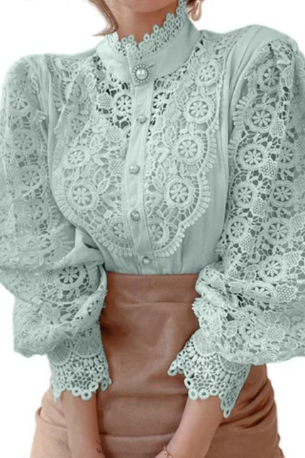 Hot Sale Women’s Lace Floral Blouse Top