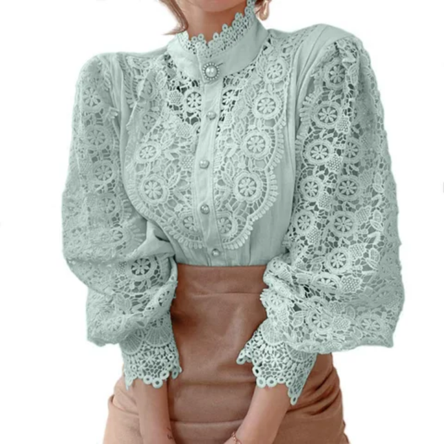 Hot Sale Women’s Lace Floral Blouse Top
